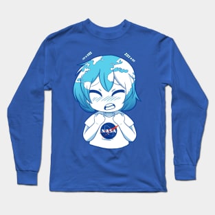 Earth-chan Blue planet Long Sleeve T-Shirt